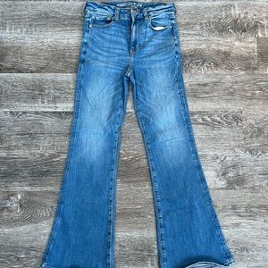 american eagle super high rise flare jeans